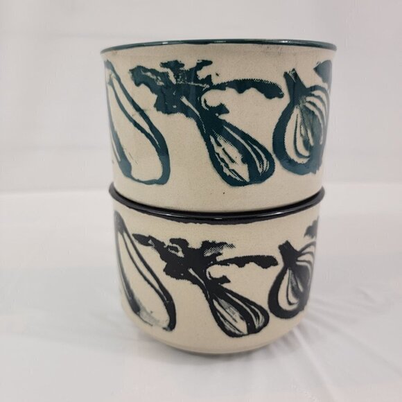 Stackable Soup Mugs - Stoneware Vegetable Soup Stew Chili 16 Oz Mugs – Set of 2 - Picture 2 of 16